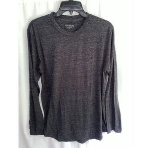 Goodlife Shirt Mens Large Charcoal Long Sleeve Crew Neck Tri Blend USA Curve Hem
